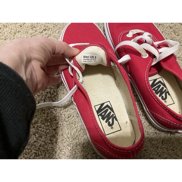 VANS Skate Sk8 UNISEX Shoes Men’s 6.5 Women’s 8 Red Canvas Lace Up Classic - Picture 2 of 7